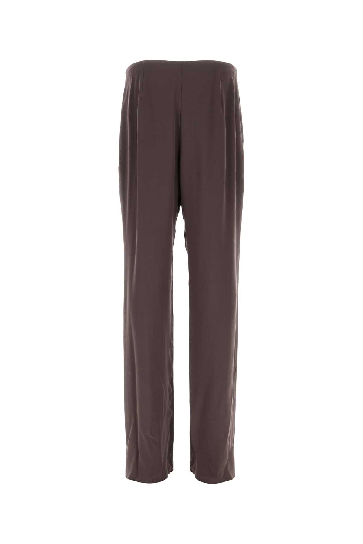 Shop Saint Laurent Brown Crepe Wide-leg Pant In Marroncendre