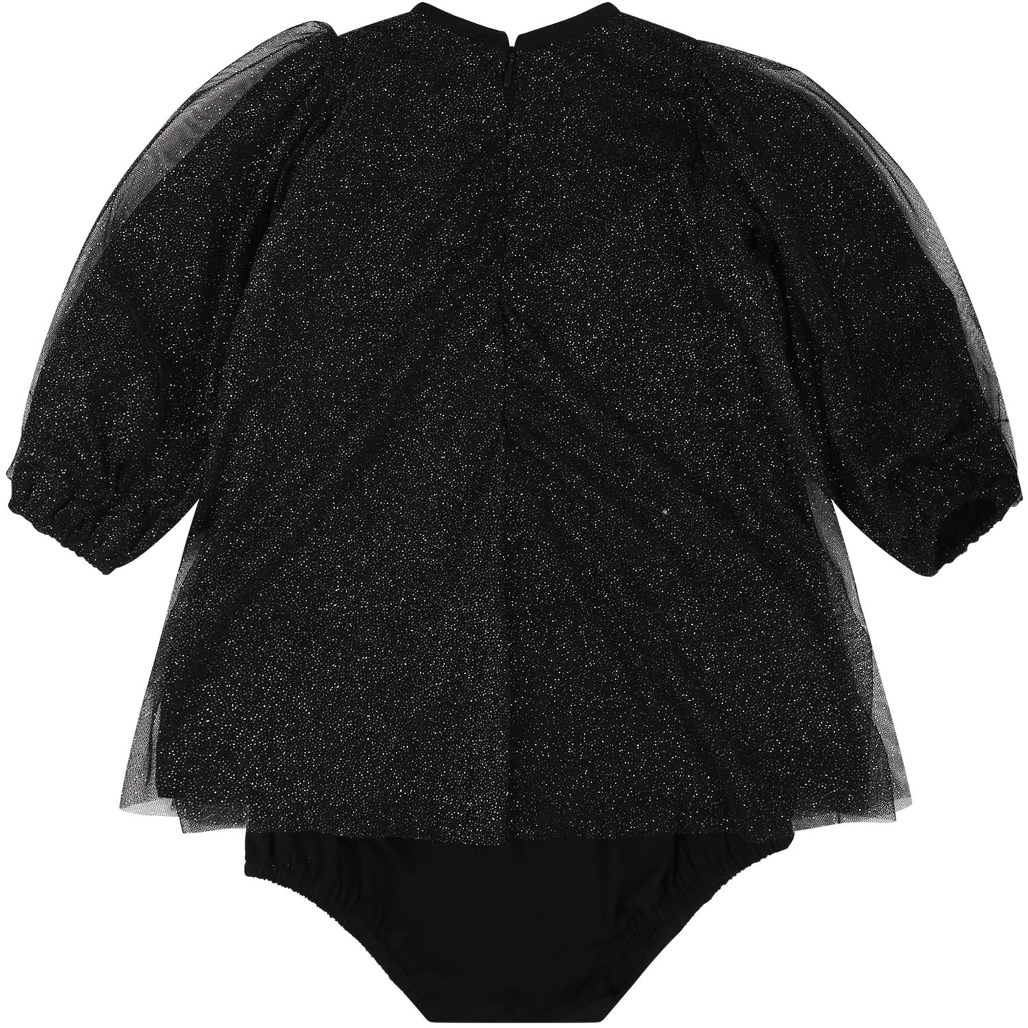 Shop Balmain Black Dress For Baby Girl With Logo