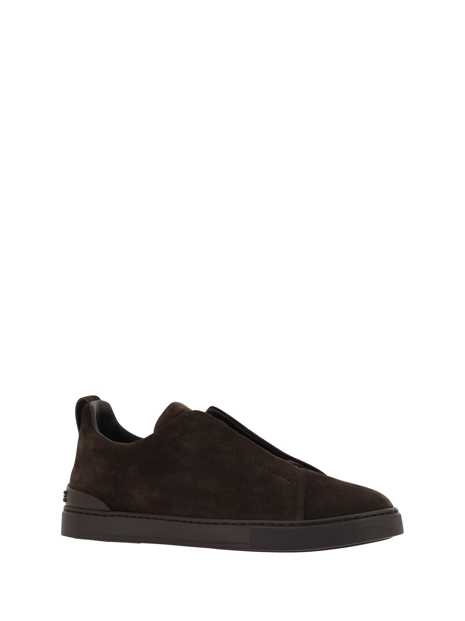 Shop Zegna Sneakers In Marrone Medio Unito