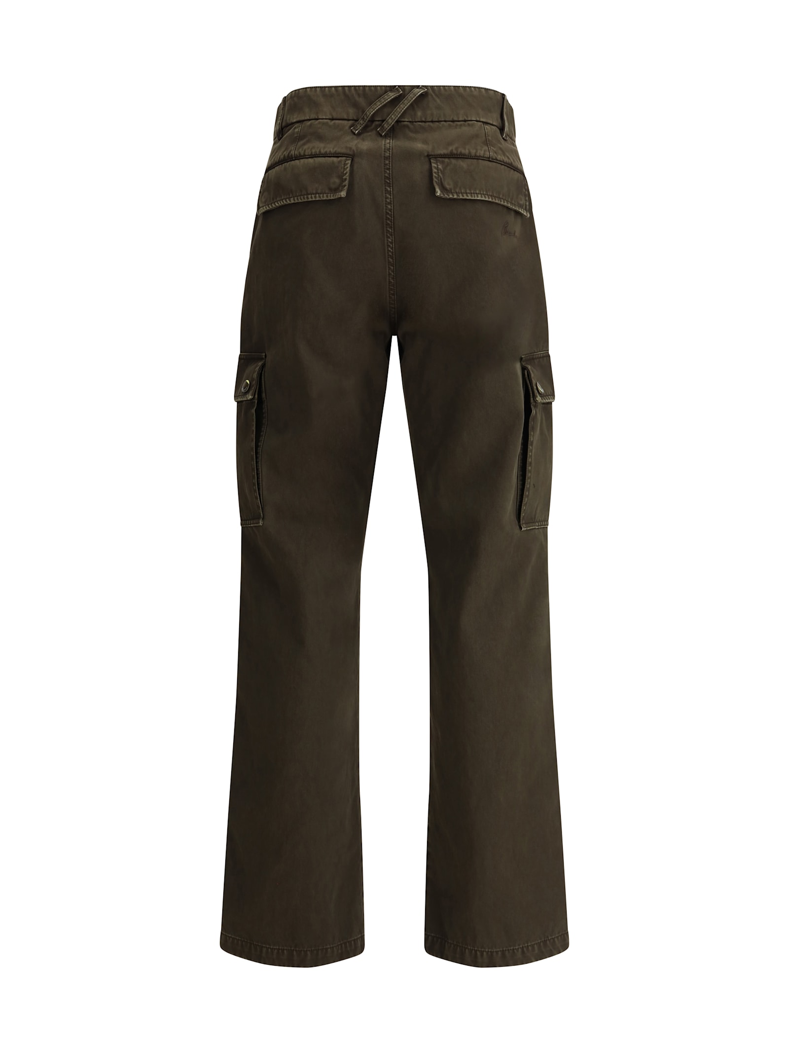 Burberry Cargo Trousers With Belt Loops And Stitch Detailing In Juniper