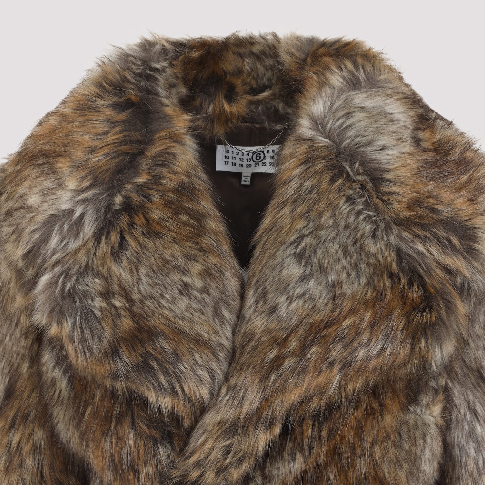 Mm6 Maison Margiela Acrylic Jacket Synthetic Fur In Brown