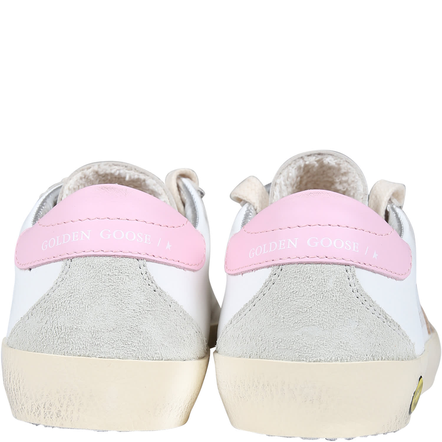 Shop Golden Goose White Sneakers For Girl With Logo