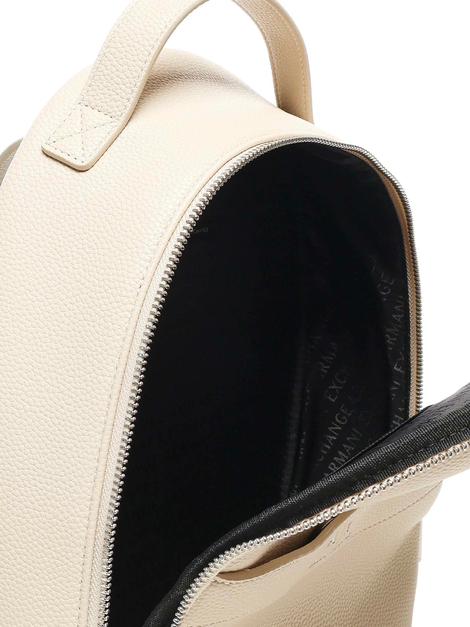 Armani Exchange Wave Backpack With Logo In White
