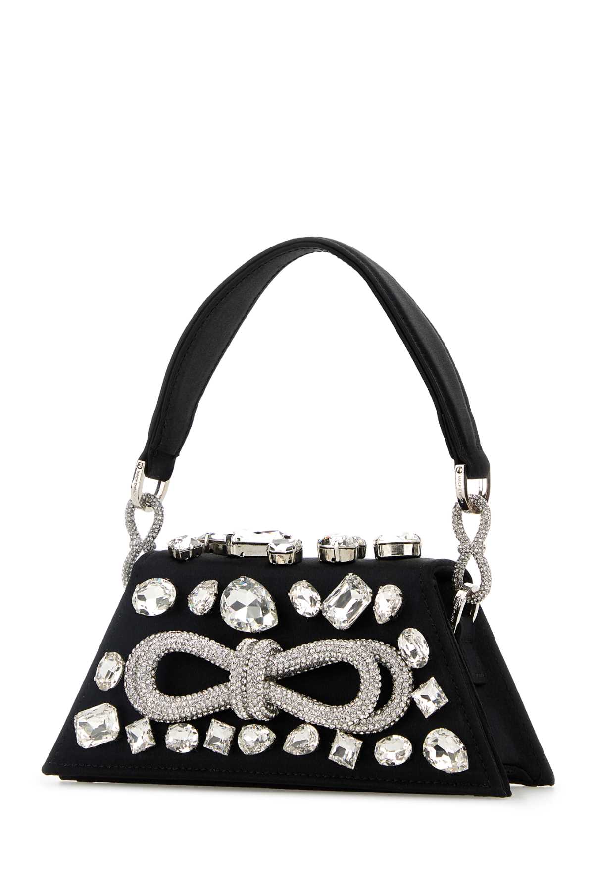 MACH &AMP; MACH BLACK SATIN MINI SAMANTHA HANDBAG