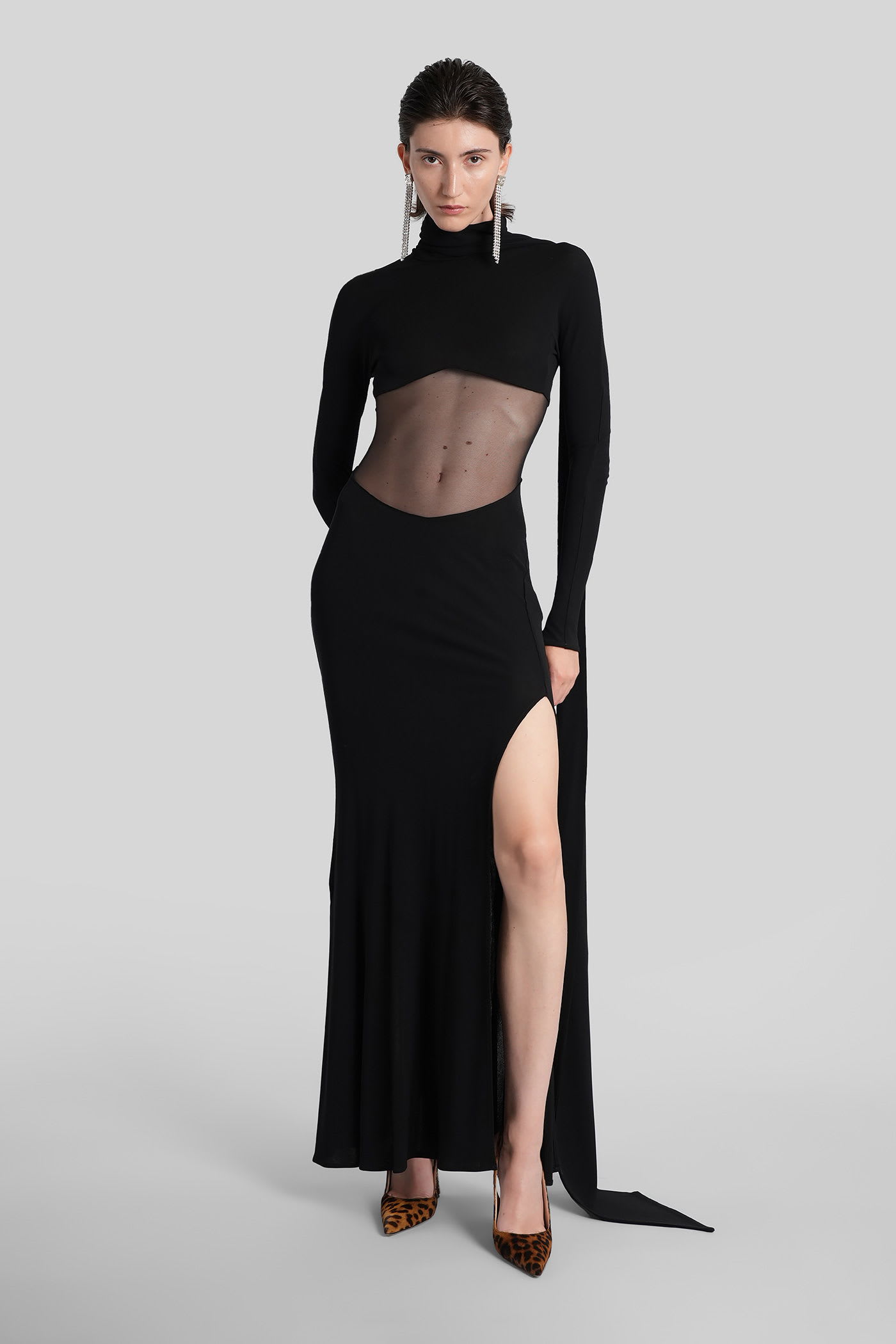 Blumarine Long Dress In Black