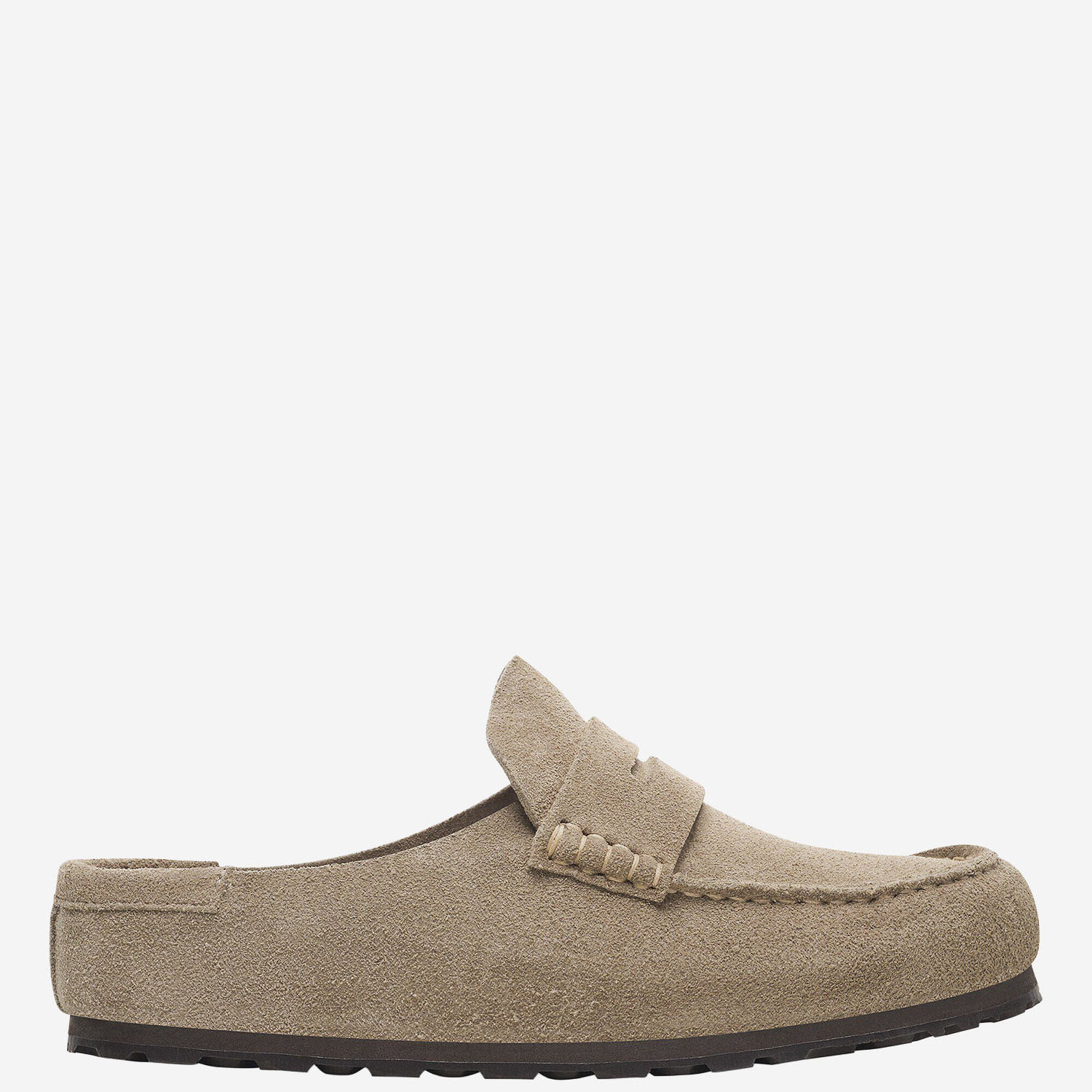 Birkenstock Naples Wrapped Suede Slippers In Sand