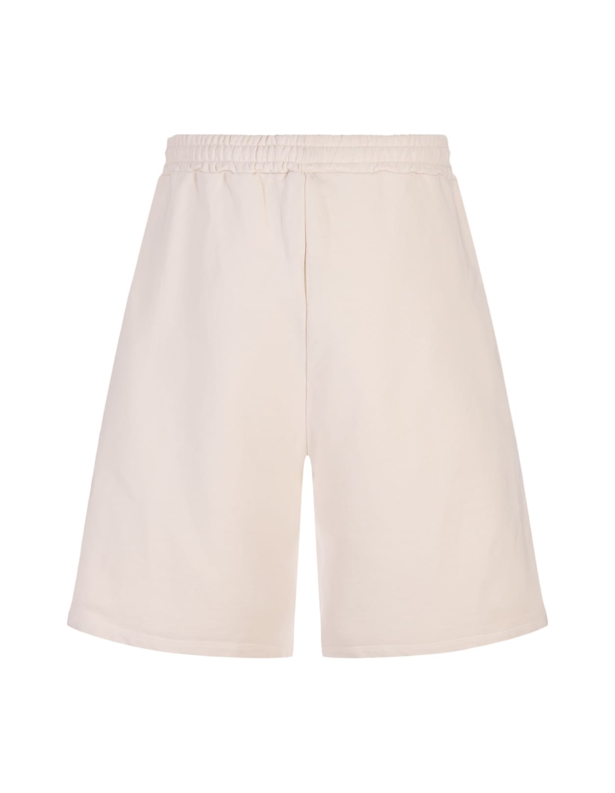 Shop Barrow Taupe Bermuda Shorts With Lettering Prints. In Brown