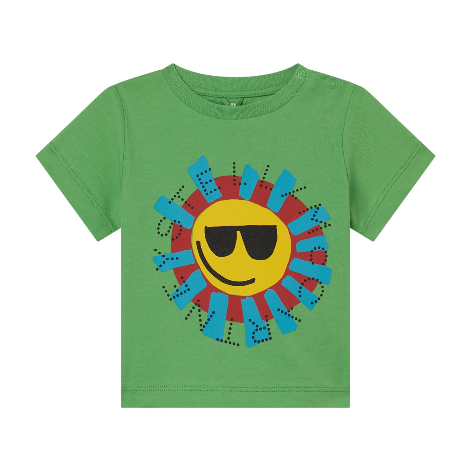 Stella Mccartney Babies' Sun T-shirt With Graphic Print In Green
