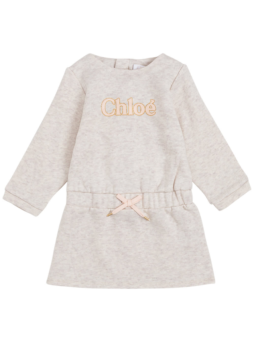 Chloé Grey Cotton Dress With Logo