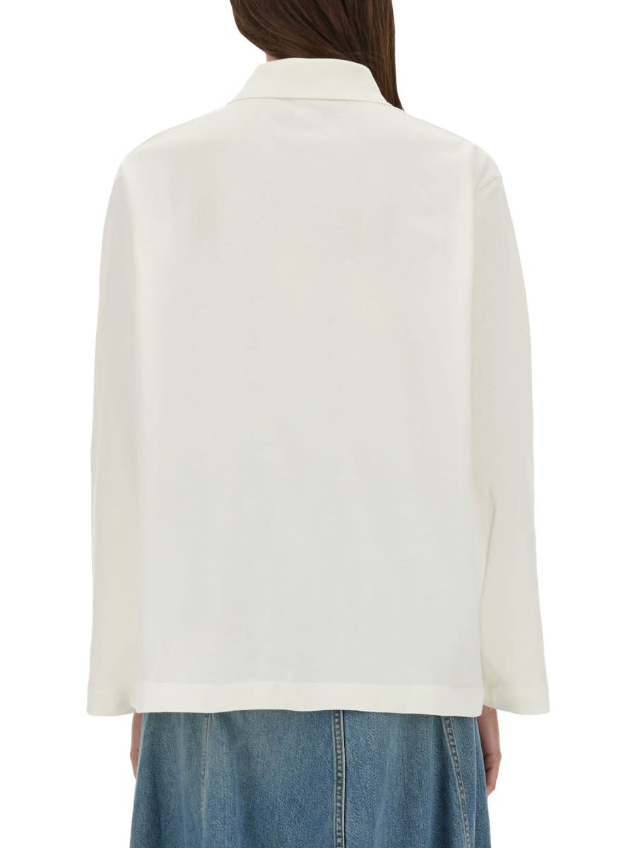Baum Und Pferdgarten Jeanne Long-sleeve Polo Shirt In White
