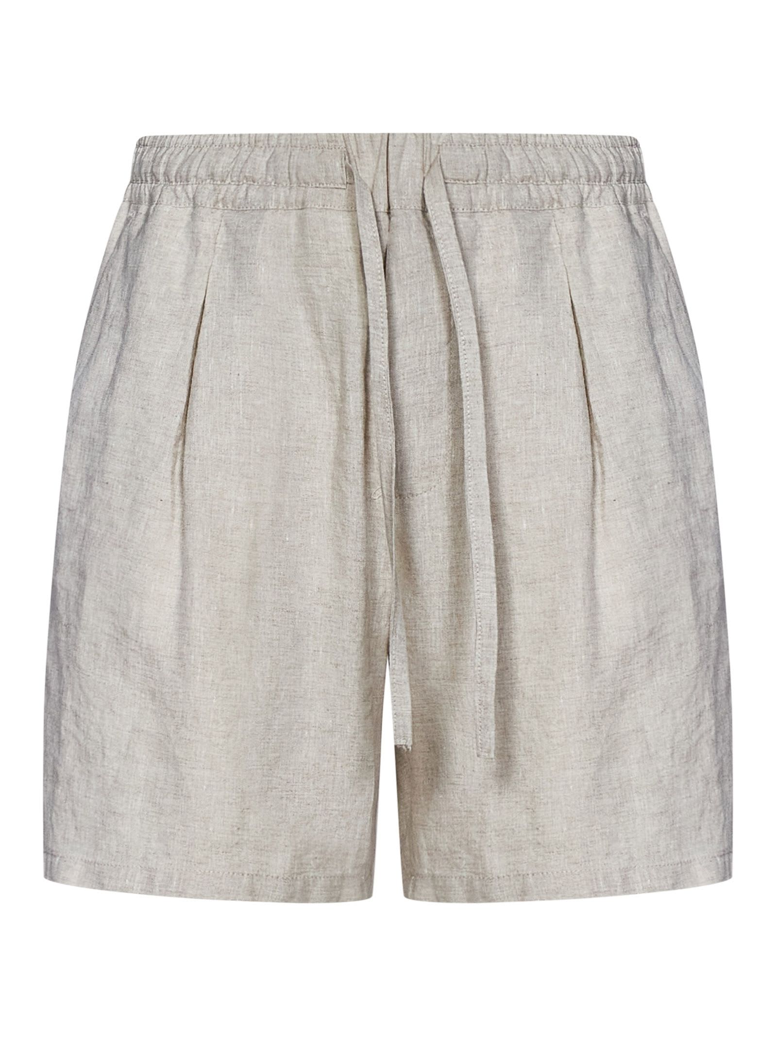 Low Brand Beige Linen Bermuda Shorts