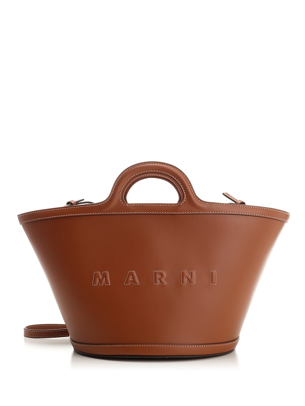 Shop Marni Tropicalia Hand Bag In Marrone