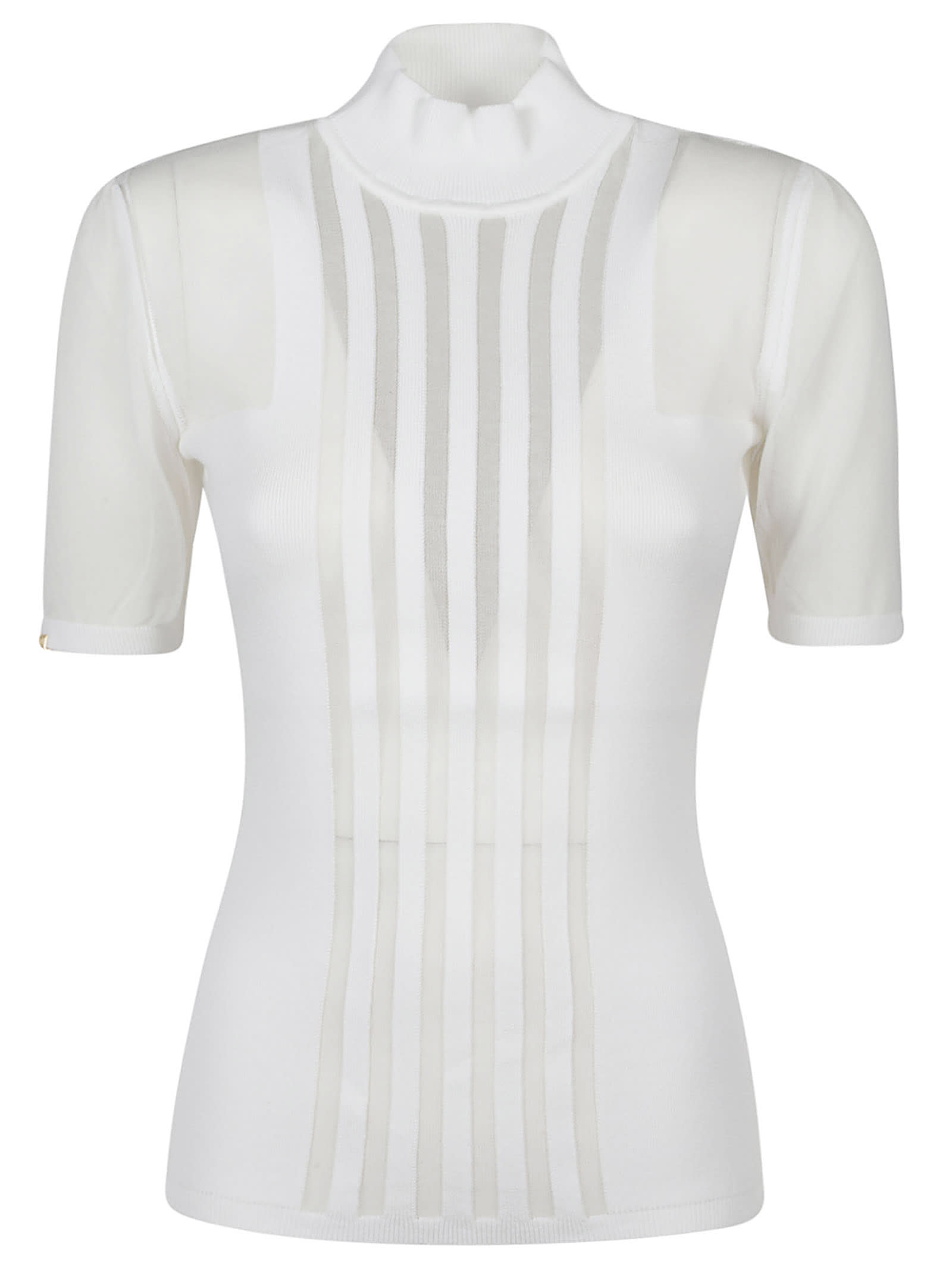 Elisabetta Franchi Short Sleeve Turtle Neck Sweater
