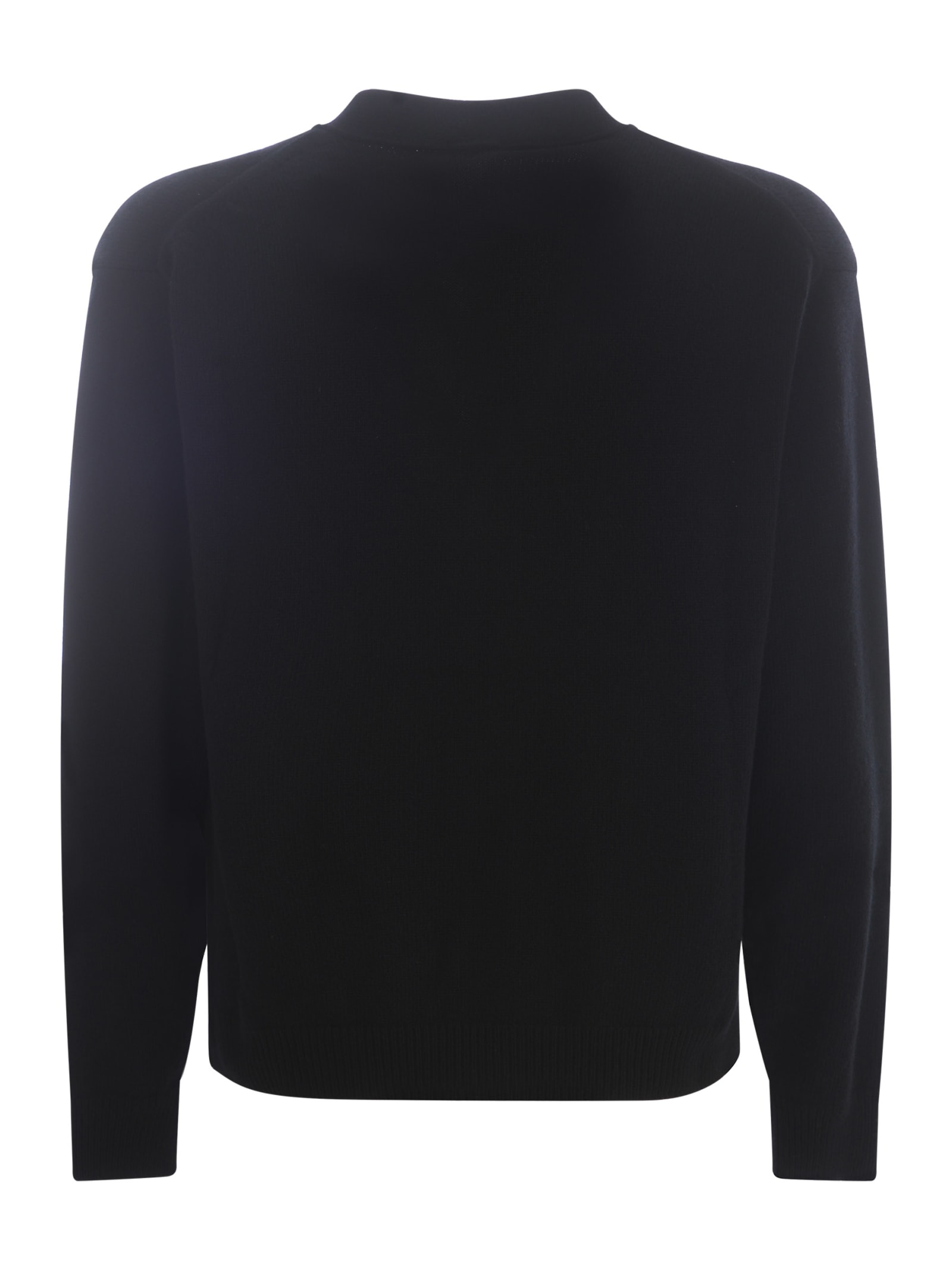 Shop Kenzo Cardigan  Logo In Wool In Black