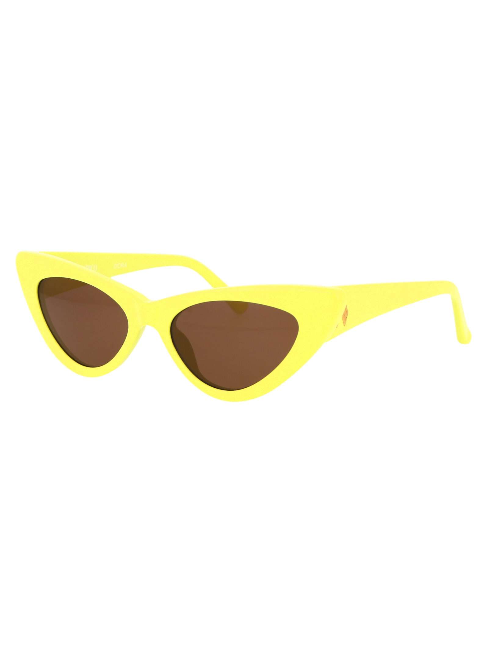 Shop Attico Dora Sunglasses In Lemon/yellowgold/brown