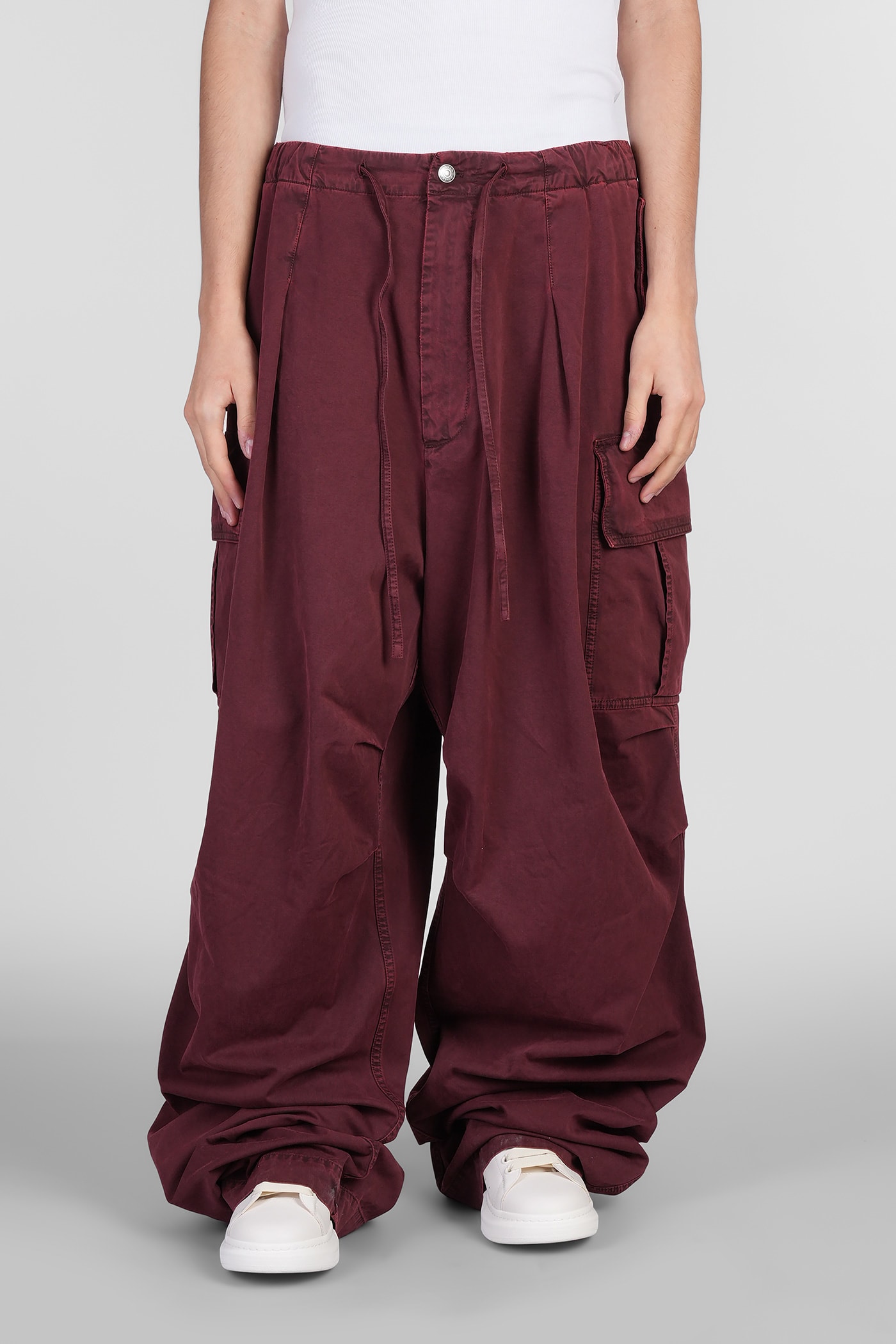 Alexander Mcqueen Pants In Bordeaux Cotton In Bordeaux