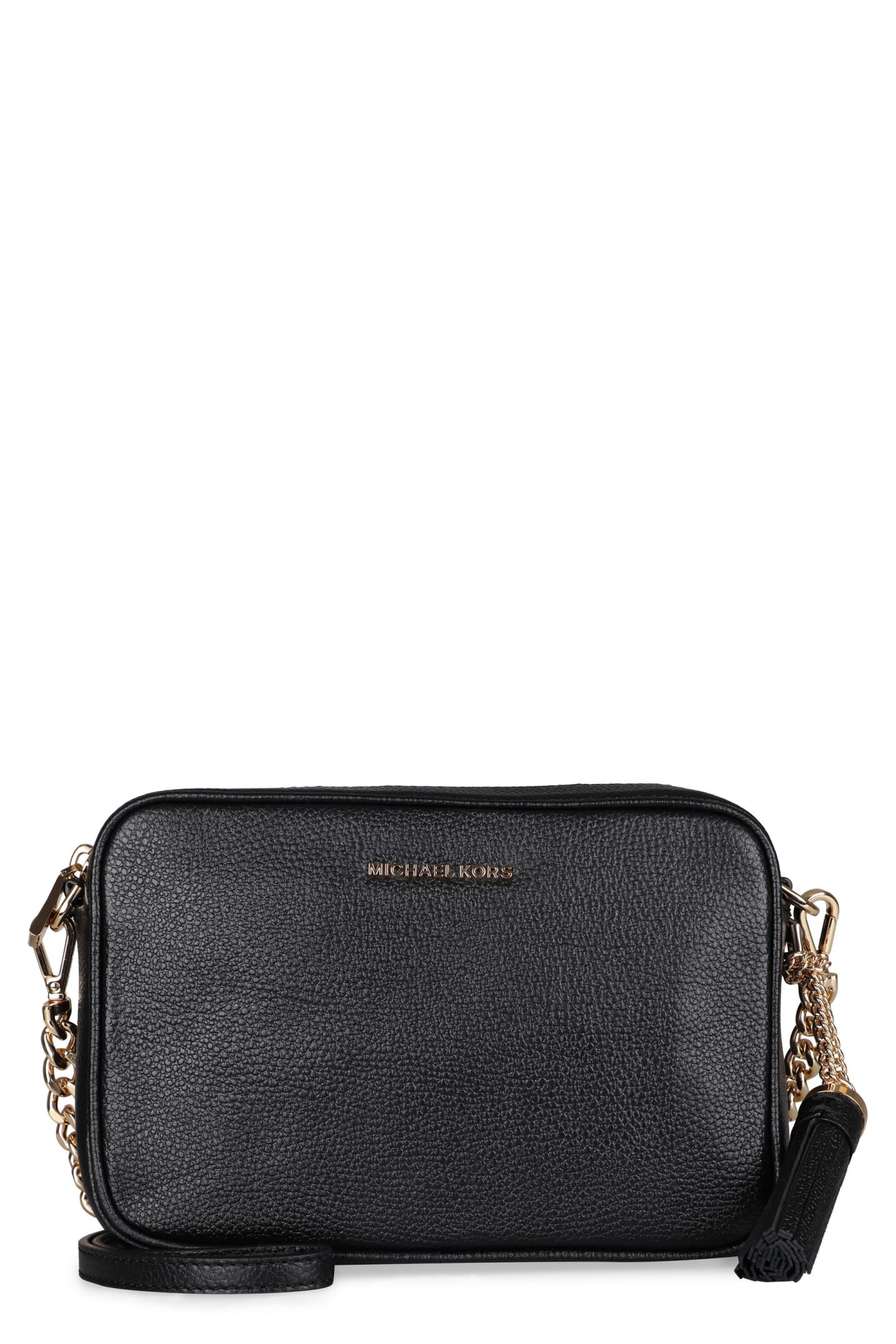 Michael Michael Kors Ginny Leather Crossbody Bag In Black | ModeSens