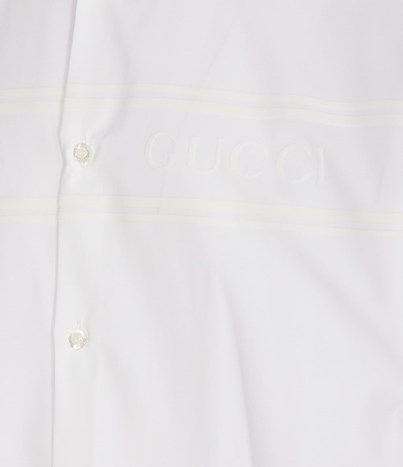 Gucci Cotton Shirt With Double Collar And Chest Pocket In White