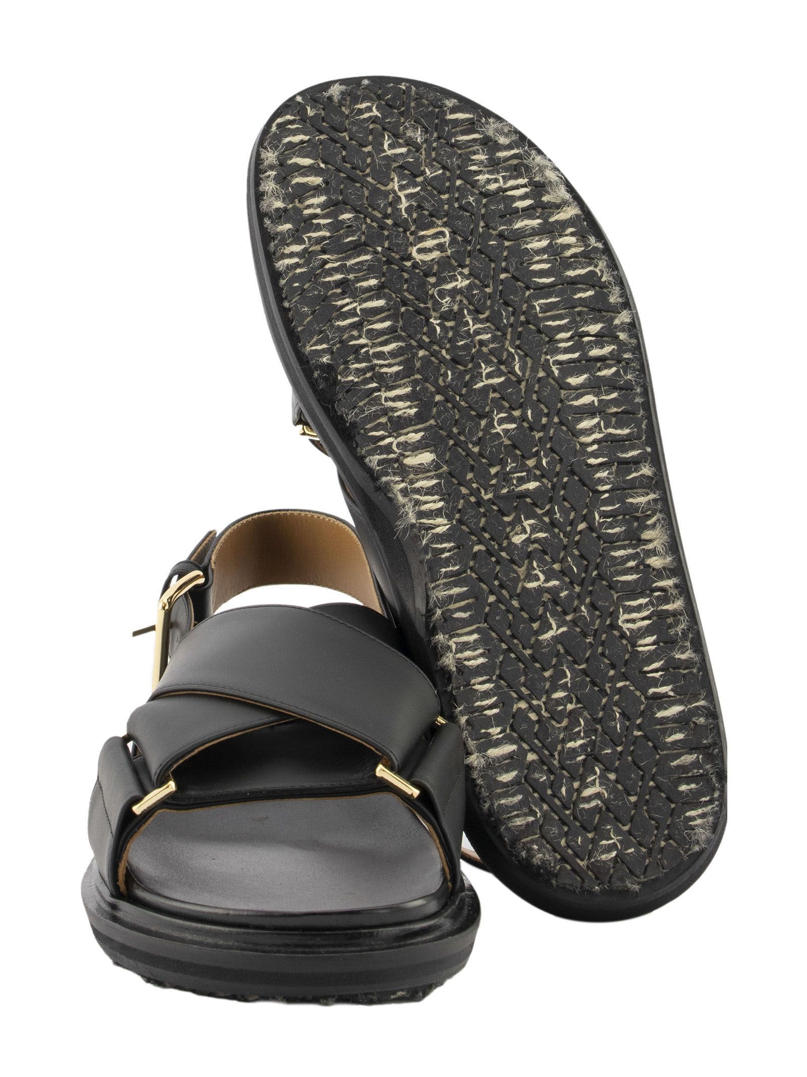 Marni Woman Sandals Black Size 6 Soft Leather In Black