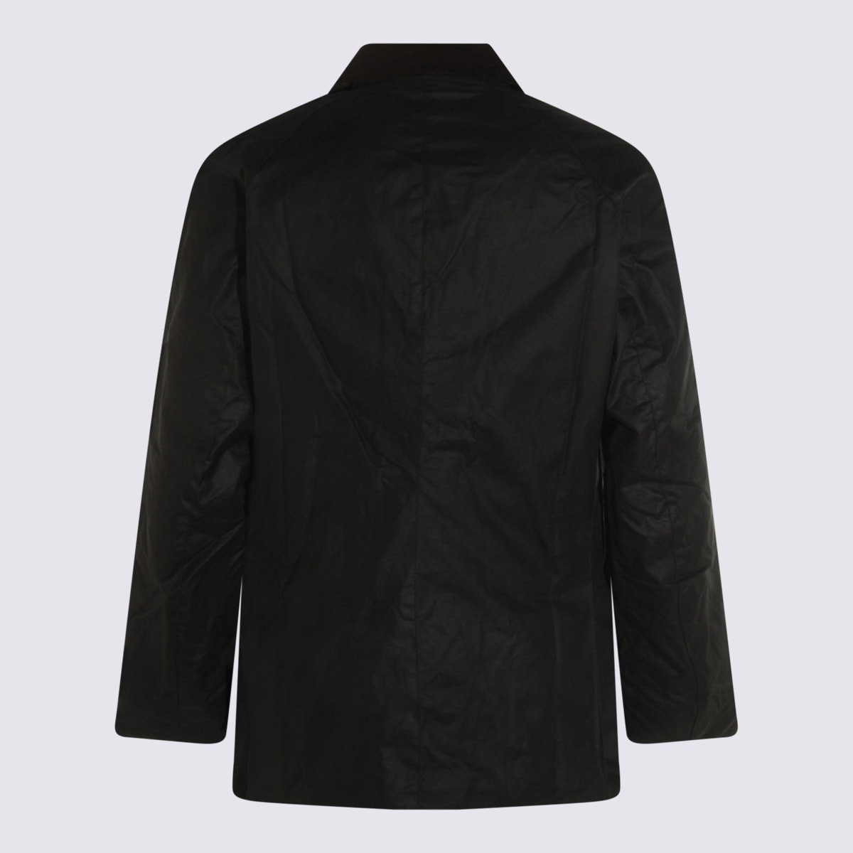 Barbour Brown Waxed Cotton Ashby Jacket In Black