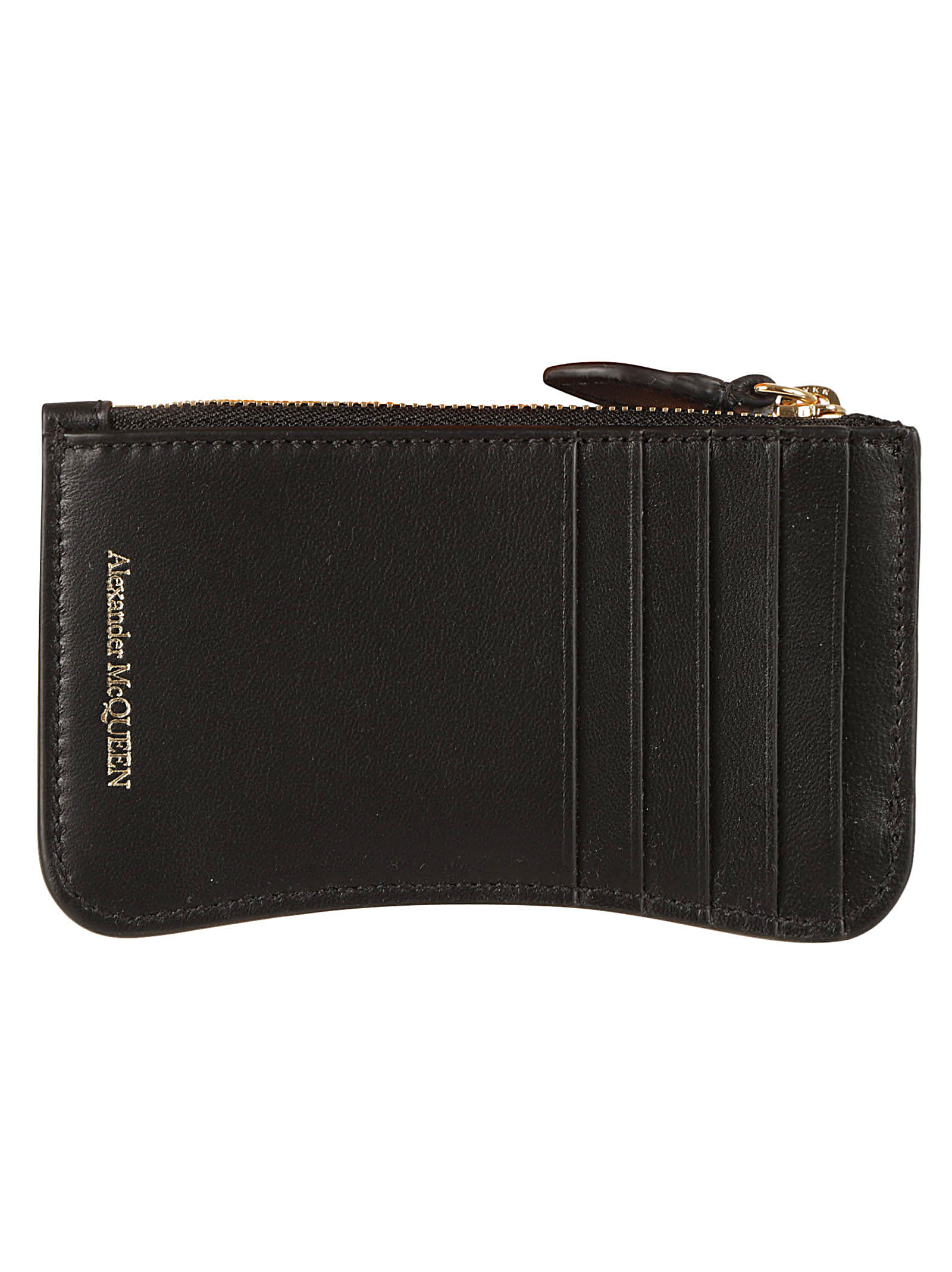 Shop Alexander Mcqueen The Seal Zip Coin Card Case In Black