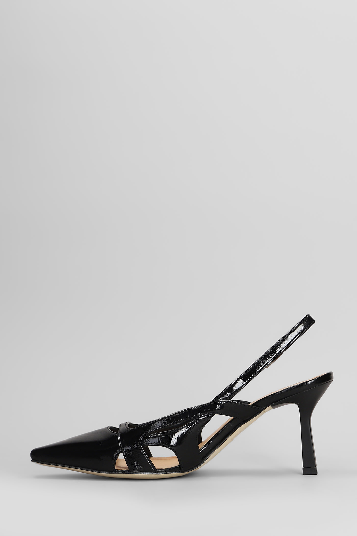 Julie Dee Pumps In Black Leather In Black