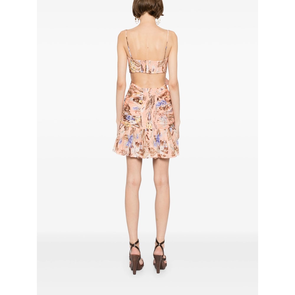 Zimmermann Coco Bow Front Mini Dress In Pink