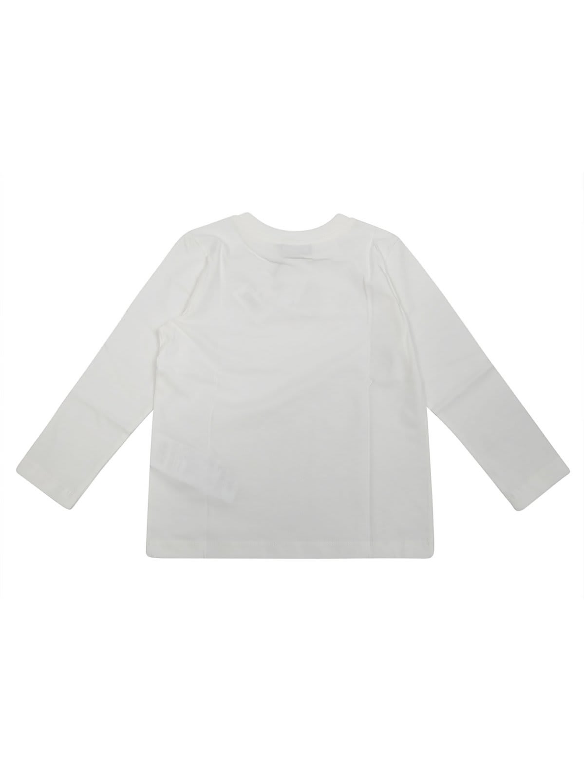 Moschino Logo Printed Crewneck T-shirt In Bianco