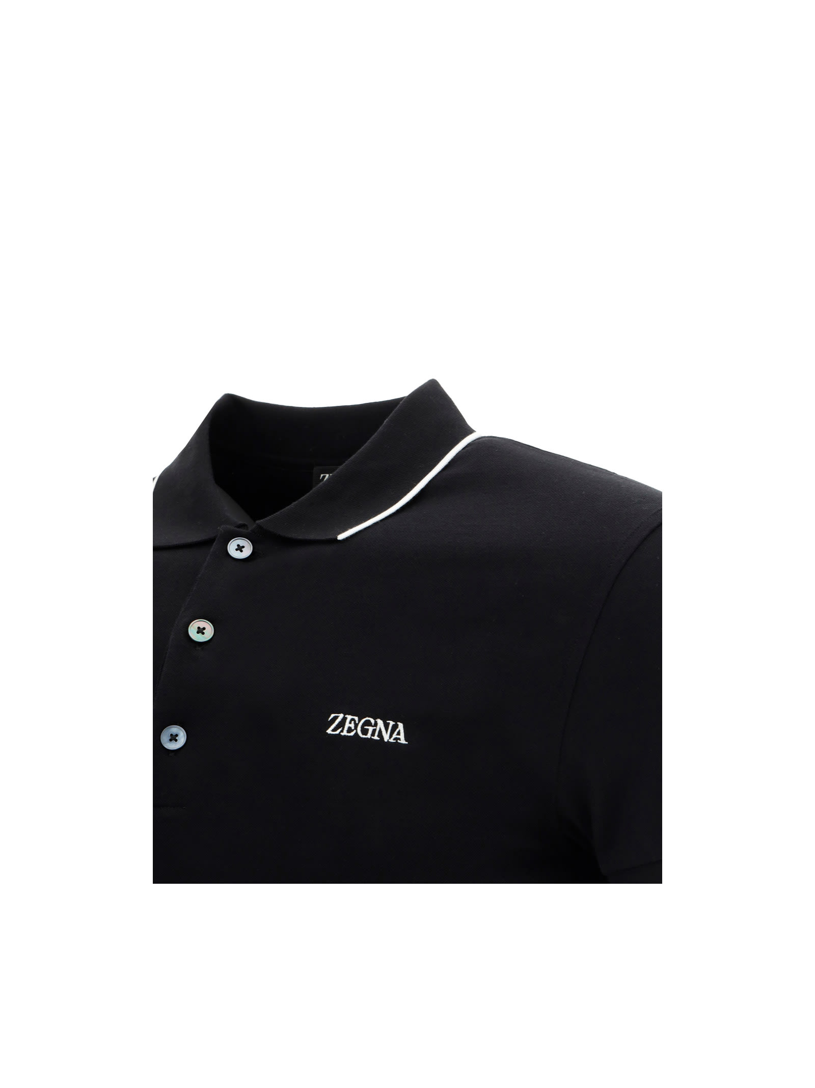 Shop Zegna Polo Shirt  In Black