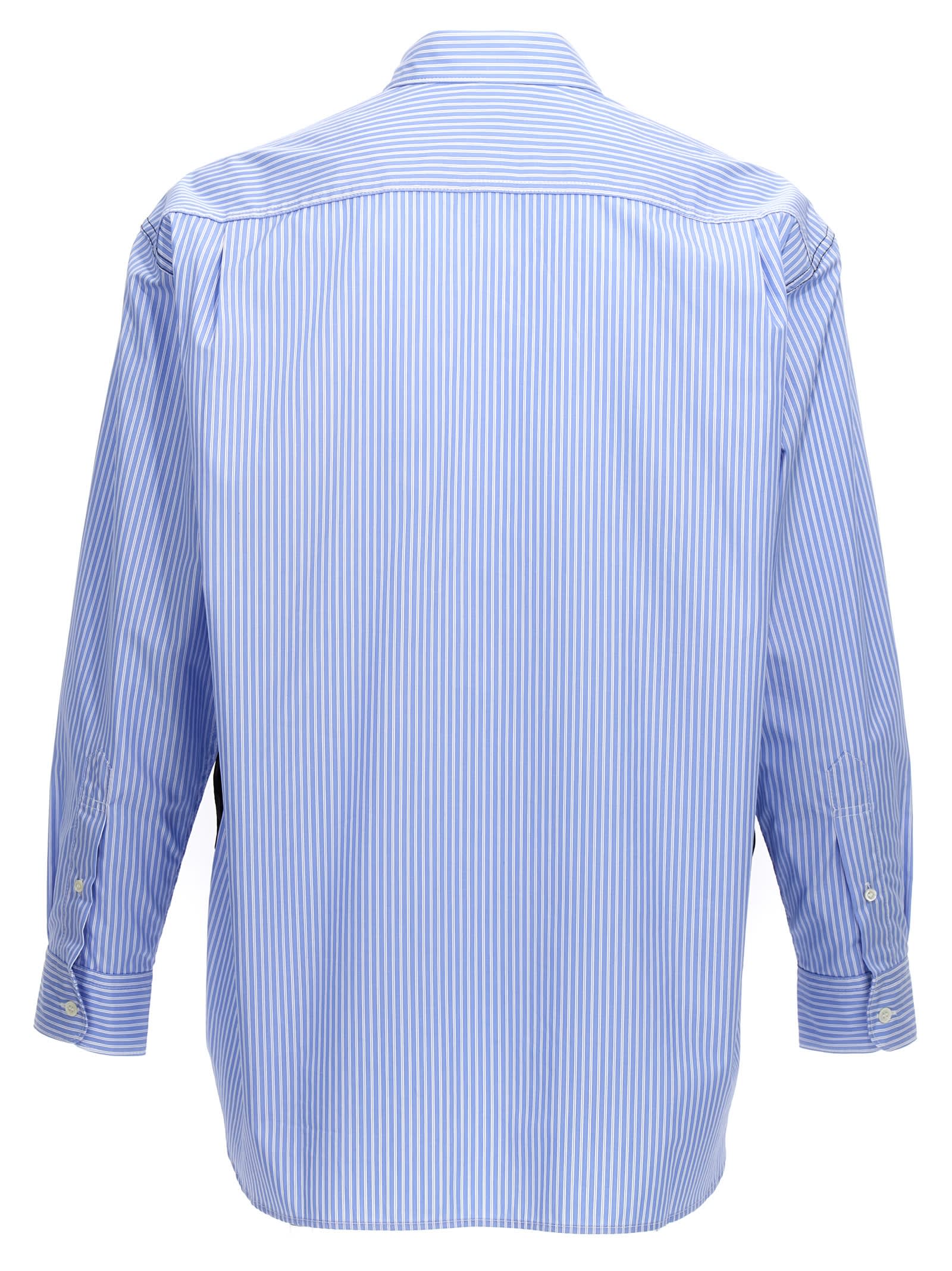 Shop Comme Des Garçons Homme Deux Nylon Insert Striped Shirt In Multicolor