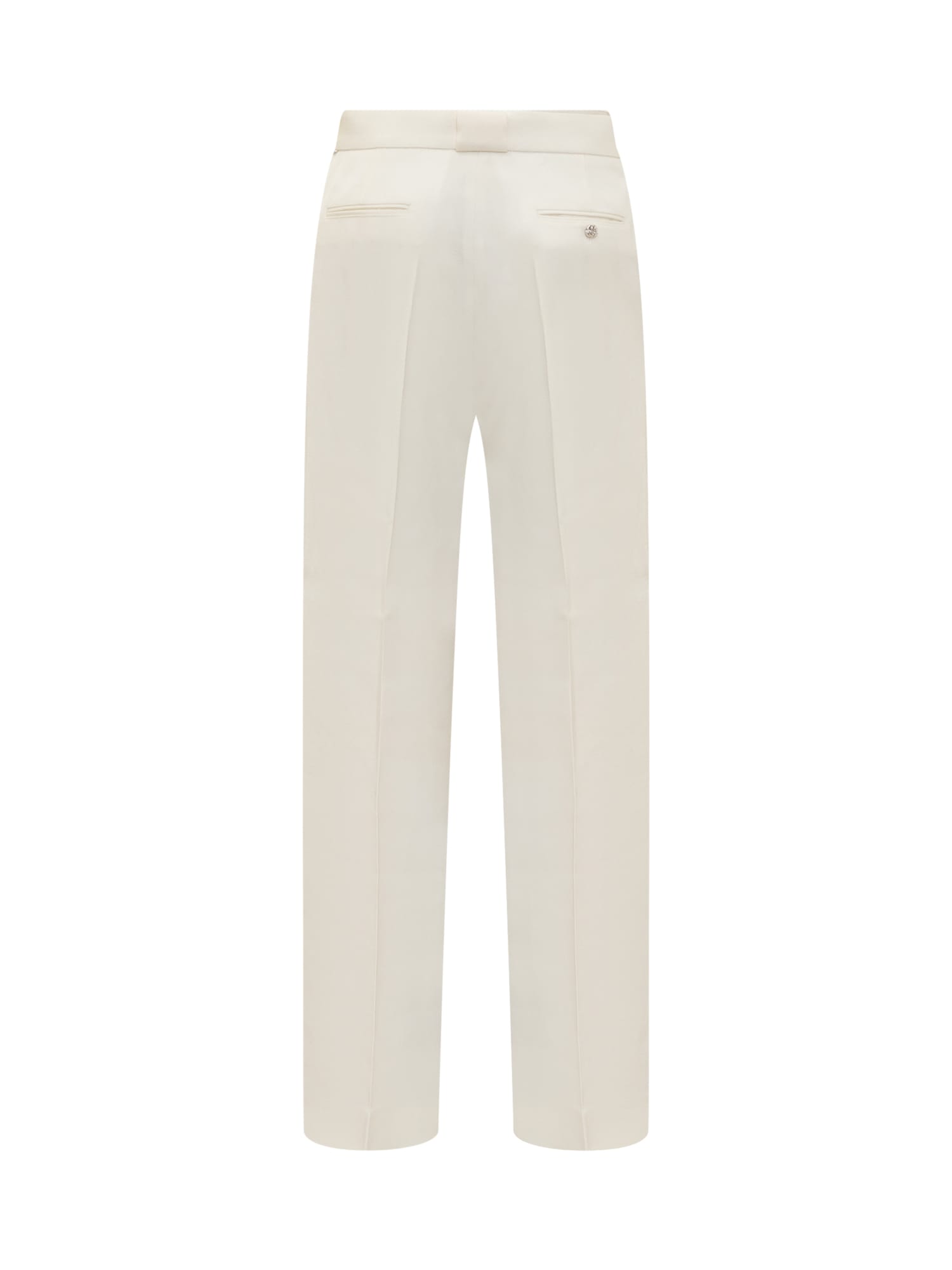 Shop Lanvin Virgin Wool And Silk Trousers In Moon