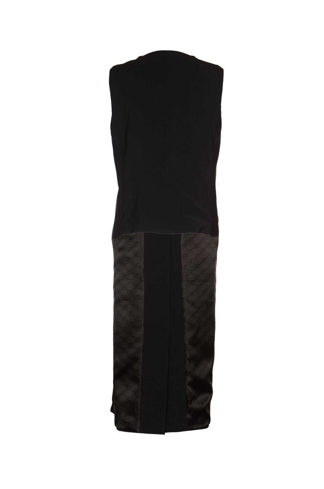 Shop Alberta Ferretti Cut-out Detailed Below-knee Length Gilet In Black