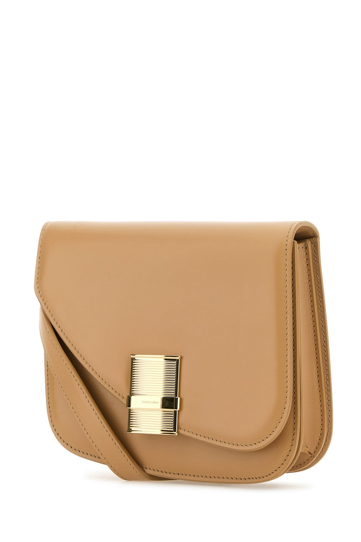 Ferragamo Small Fiamma Crossbody Bag In Lightcamellightcamel