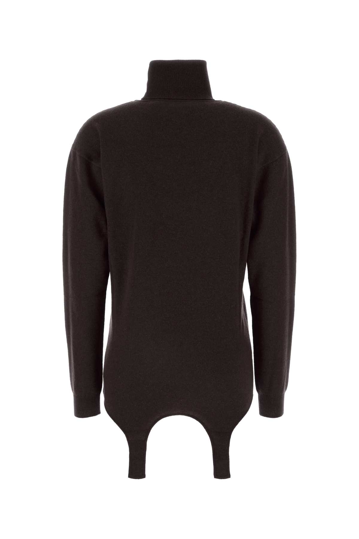 Shop Saint Laurent Dark Brown Cashmere Sweater In Ebene