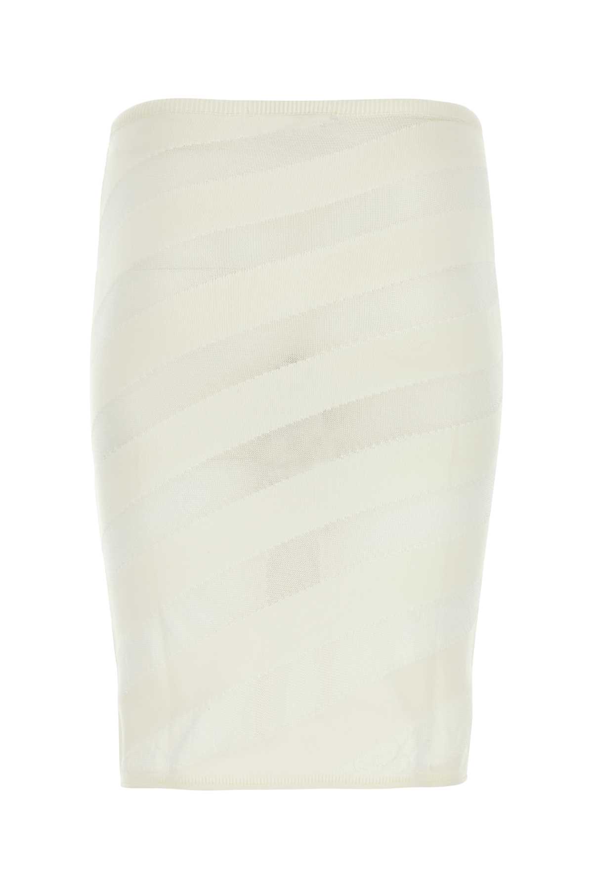 Shop Gimaguas Ivory Viscose Blend Skirt In White