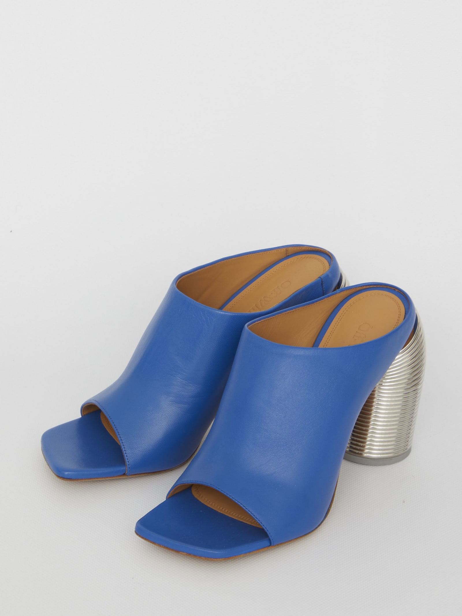 Shop Off-white Spring Heel Mules In Light Blue