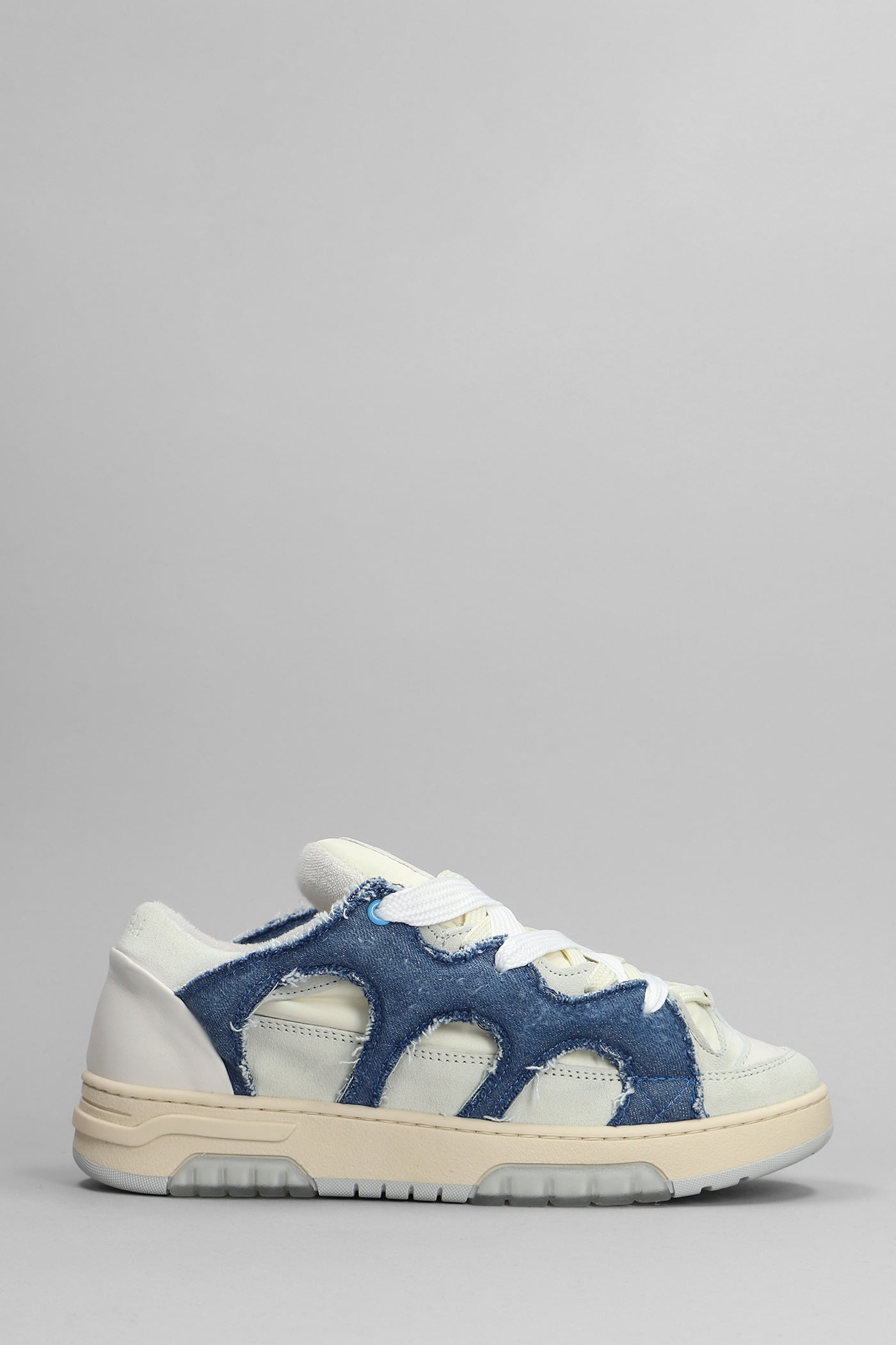 Santha 1 Sneakers In White Suede And Leather