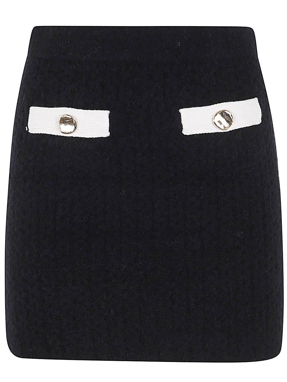 Shop Self-portrait Black Cashmere Blend Knit Skirt