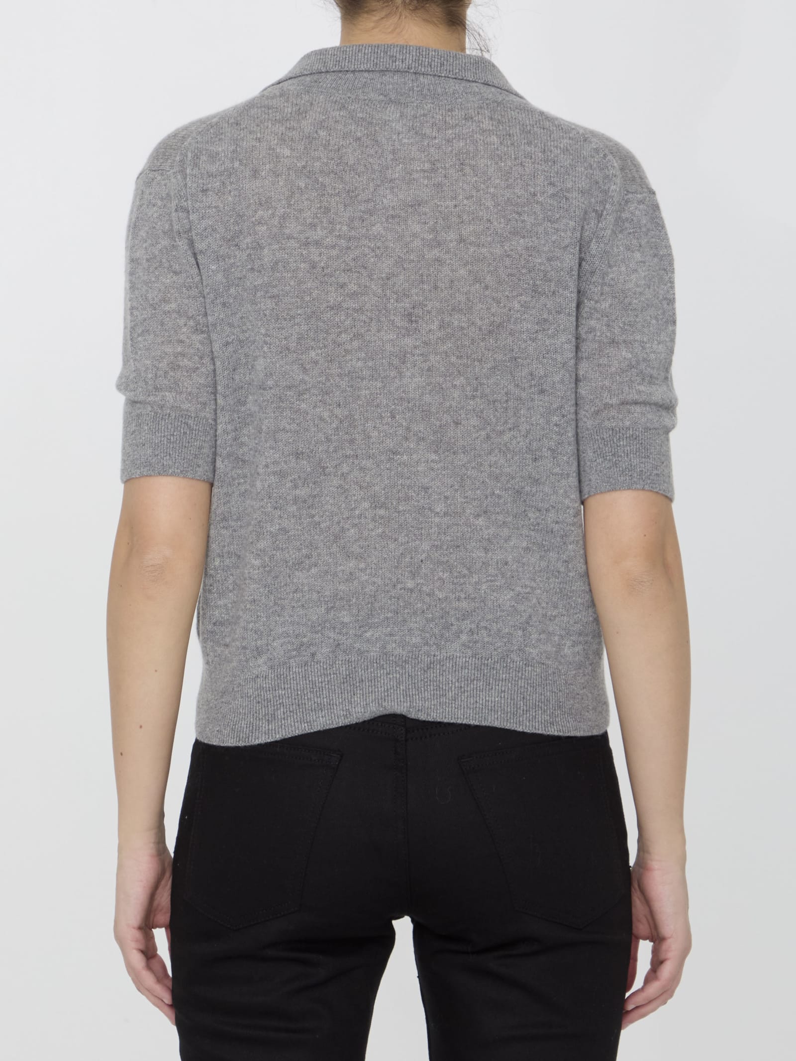 Khaite Shrunken Jo Cashmere Blend Sweater In Grey