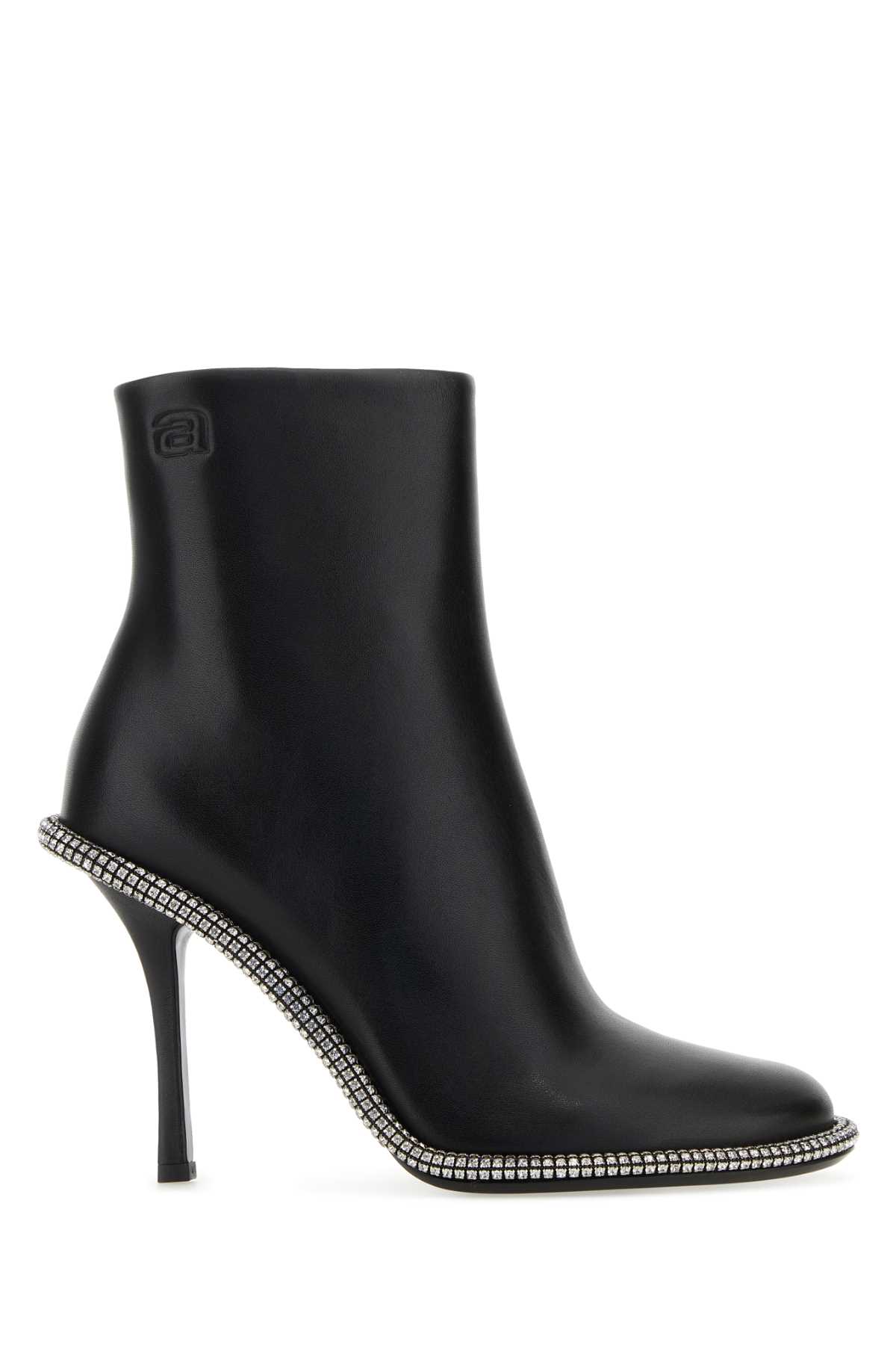 Black Leather Kira 105 Ankle Boots
