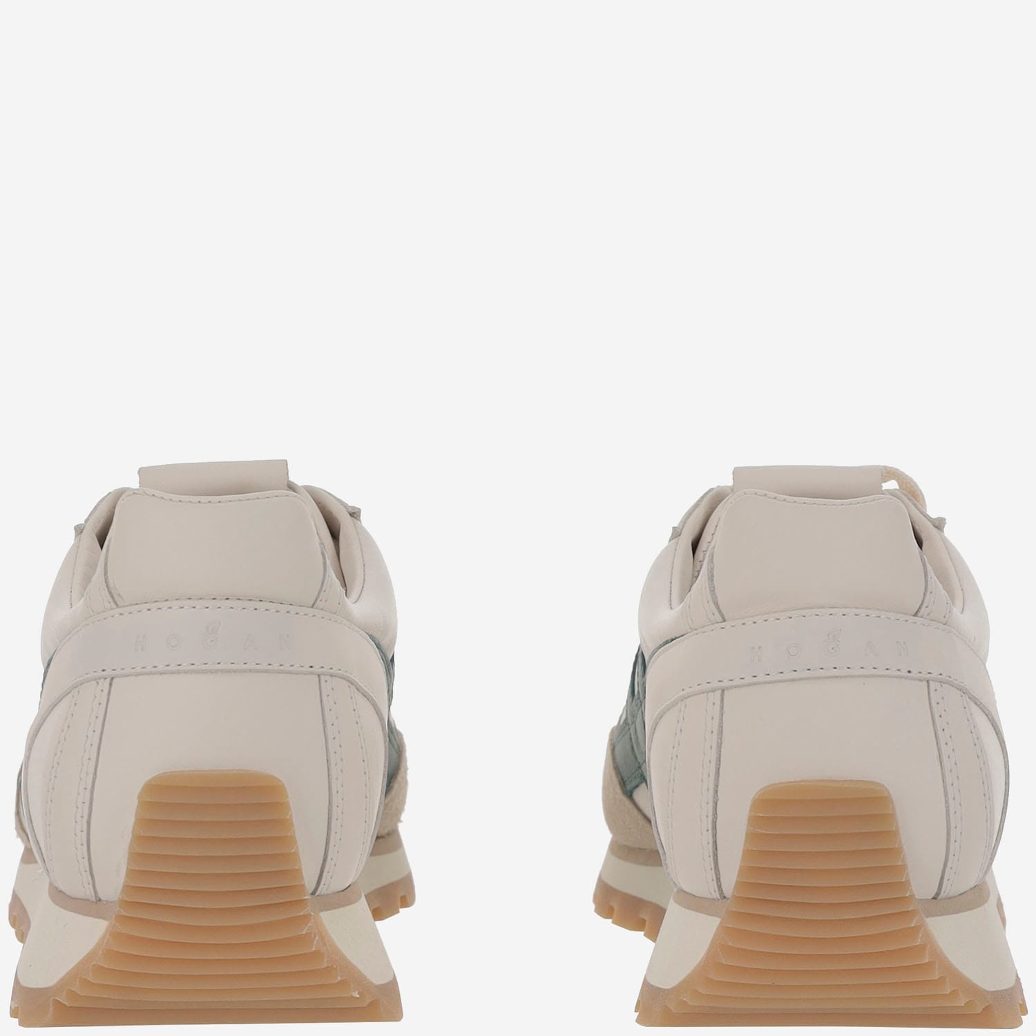 Hogan Leather Lace-up Trainers In Neutral