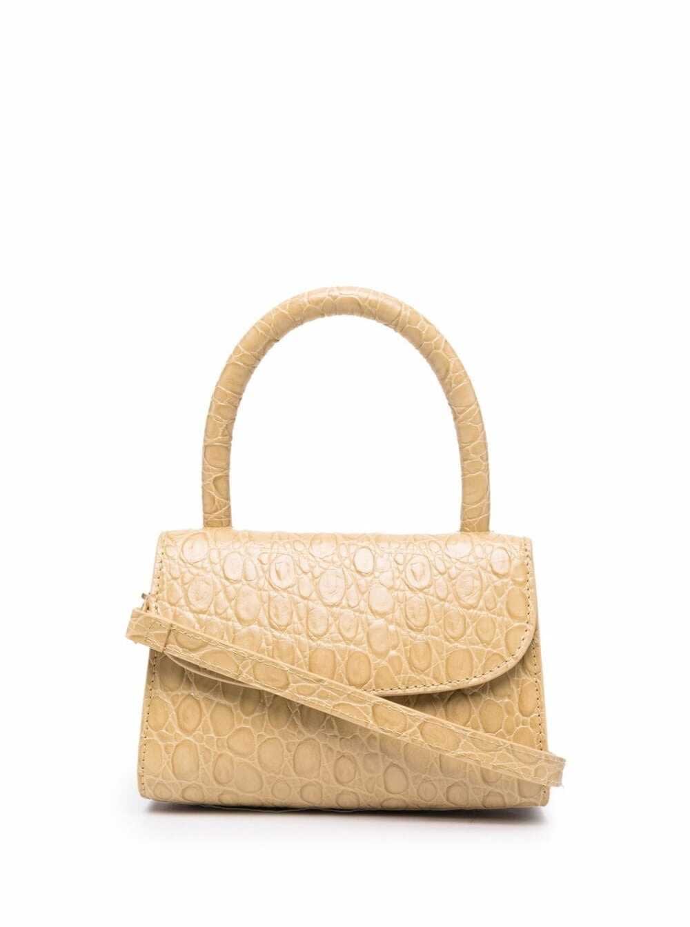 BY FAR Mini Circular Handbag In Crocodile Print Leather