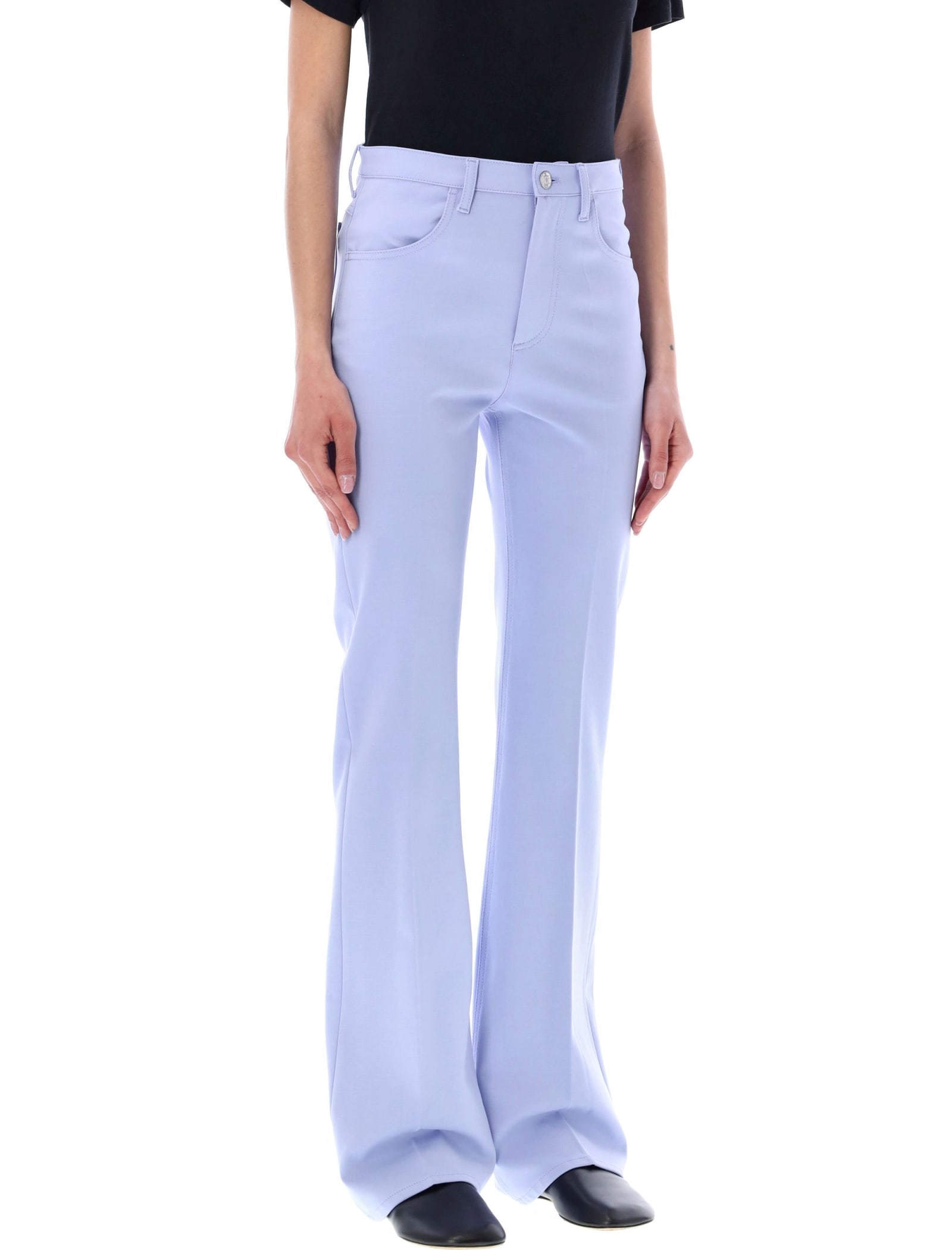 Marni Pressed-crease Straight-leg Trousers In Thistle