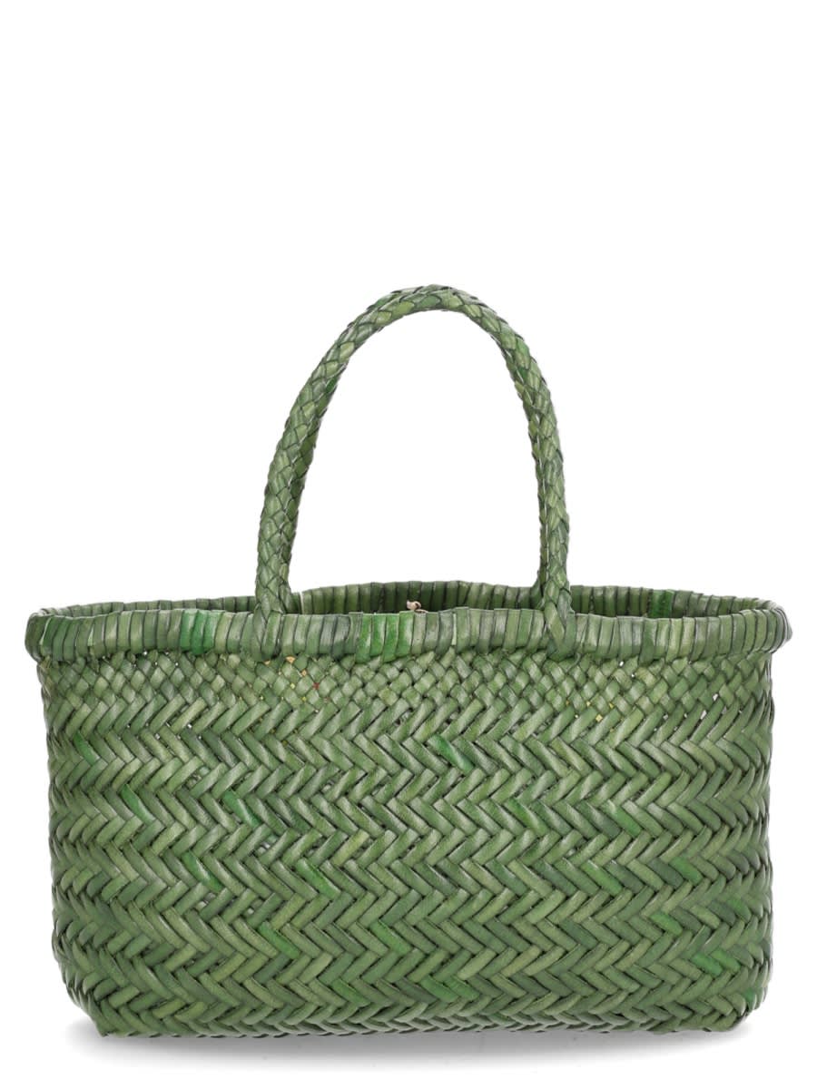 Dragon Diffusion Woven Tote Bag Dual Handles In Green