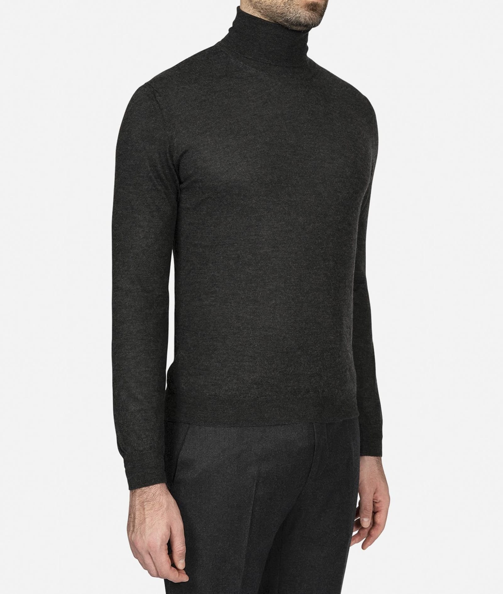 Shop Larusmiani Turtleneck Sweater Pullman Sweater In Dimgray