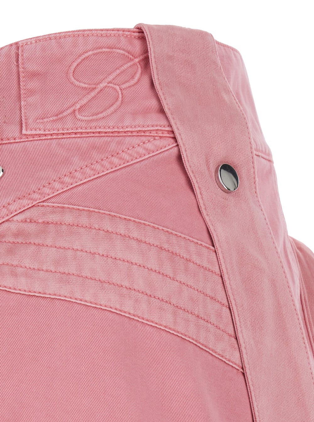 Shop Blumarine Pink Medium Waist Miniskirt In Cotton Woman