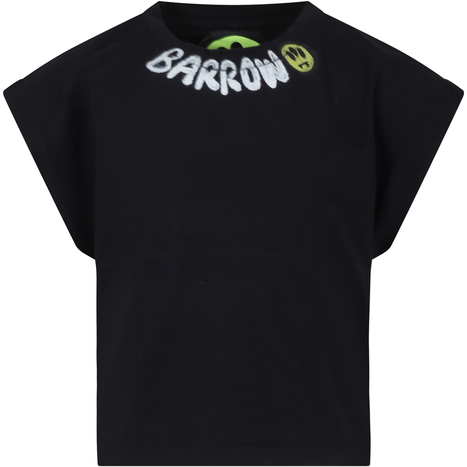 Barrow Kids' Black T-shirt For Girl With E Smile Logo