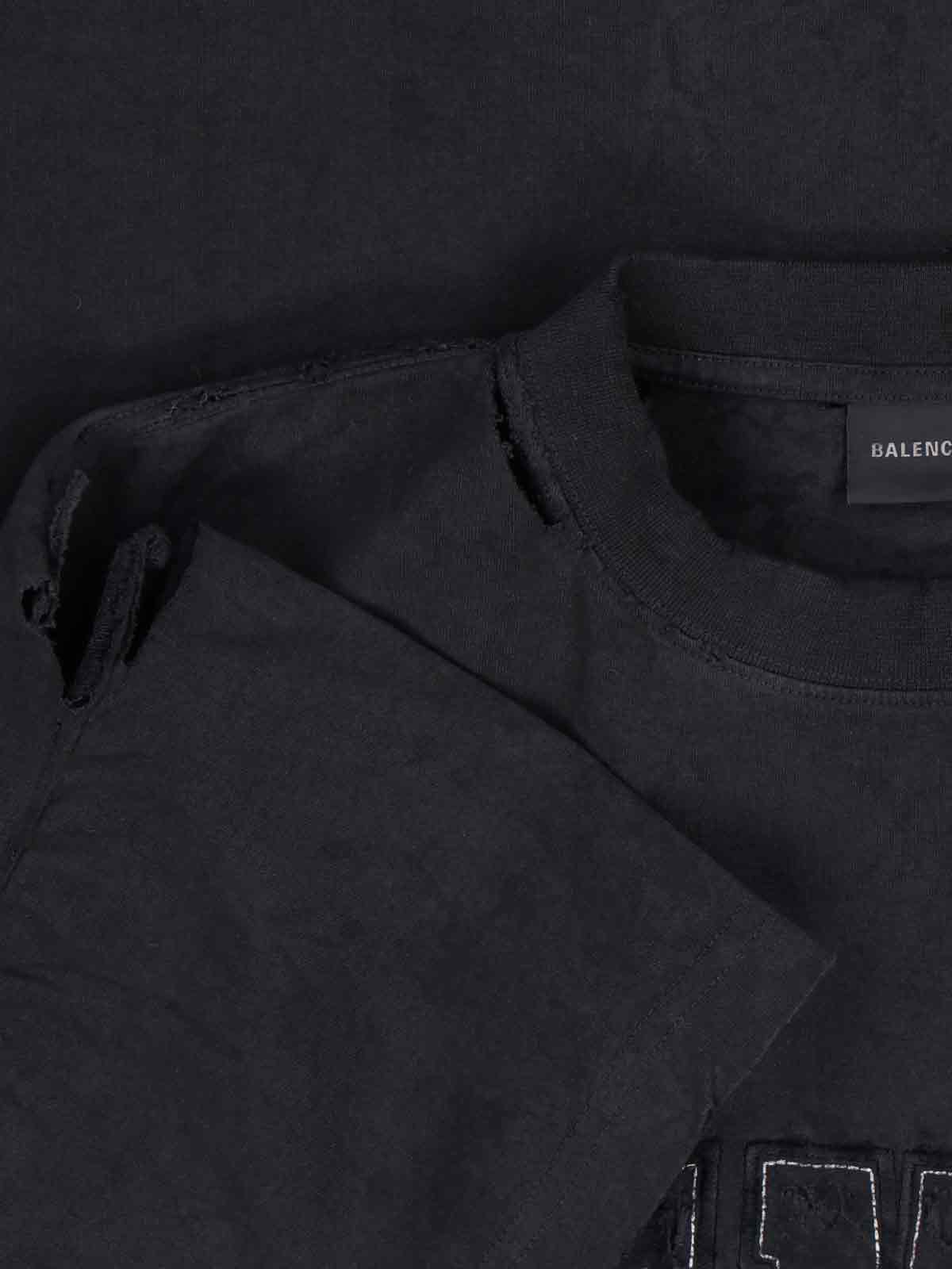 Balenciaga Women Logo Motif T-shirt In Black