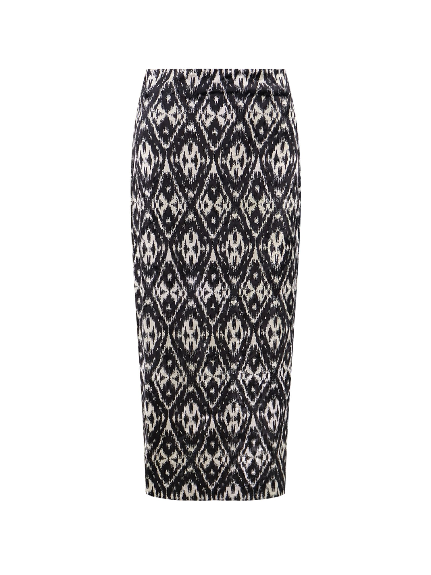 Pierre-louis Mascia Jacquard Velvet Pencil Skirt In Multi