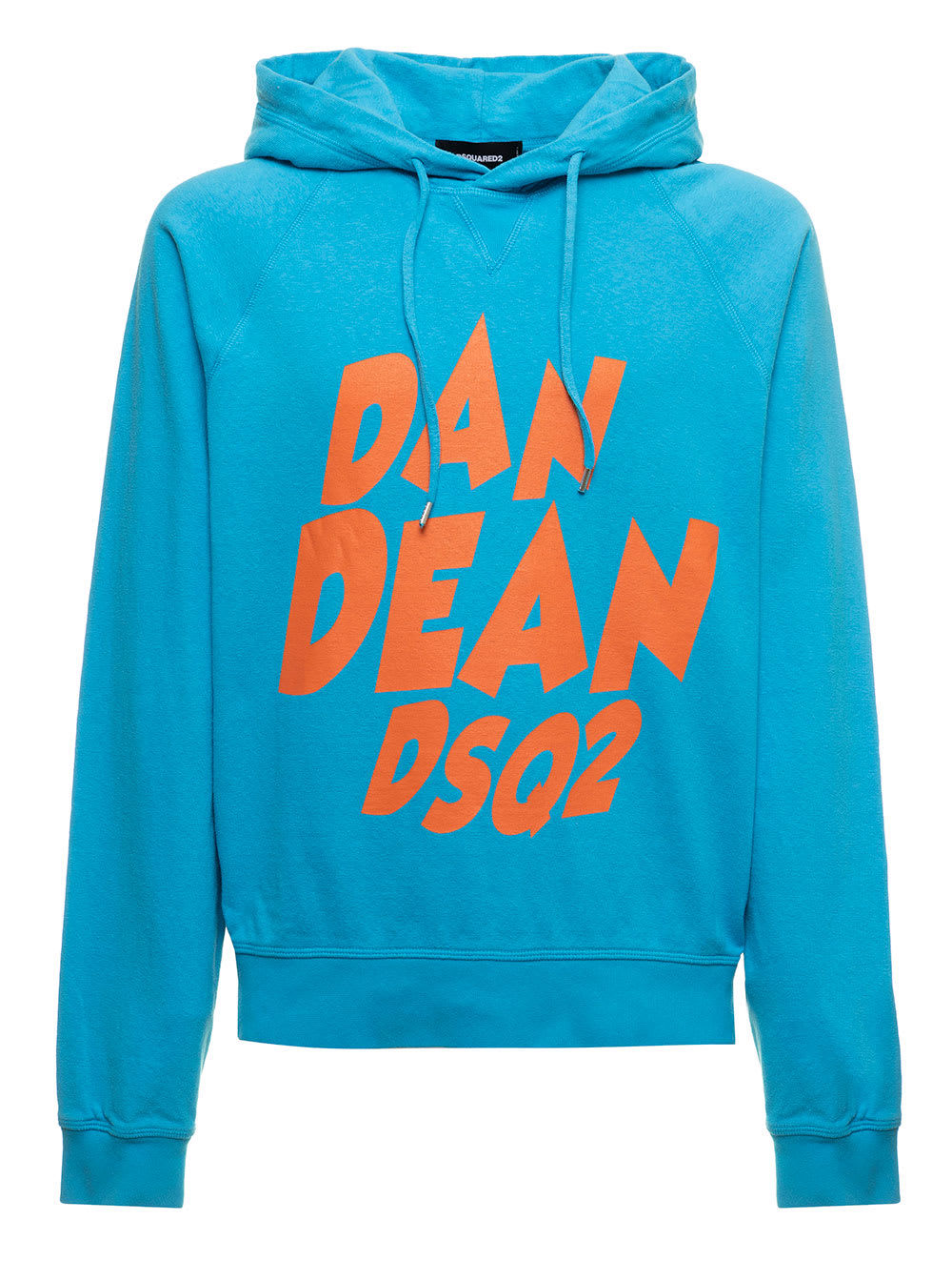 Dsquared2 D-squared2 Mans Light Blue Cotton Hoodie With Dan Dean Print